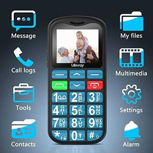 Нов Uleway телефон с големи бутони радио SOS – за възрастни, отключен