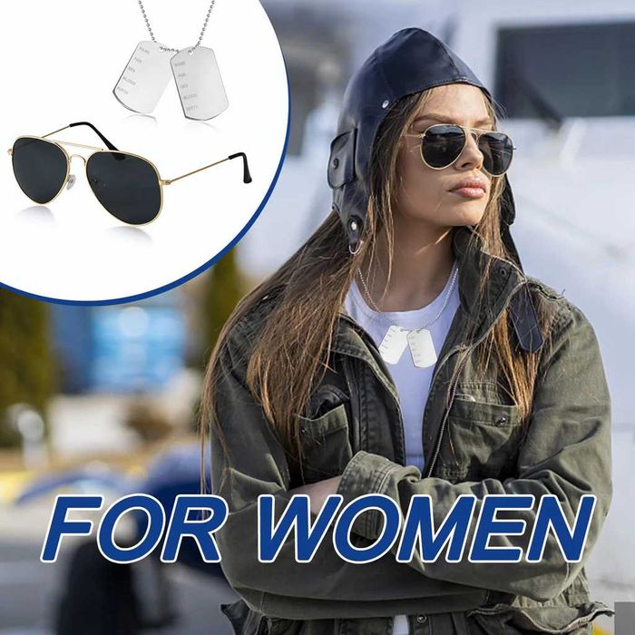 Set 12 ochelari de protectie solară stil aviator si colier