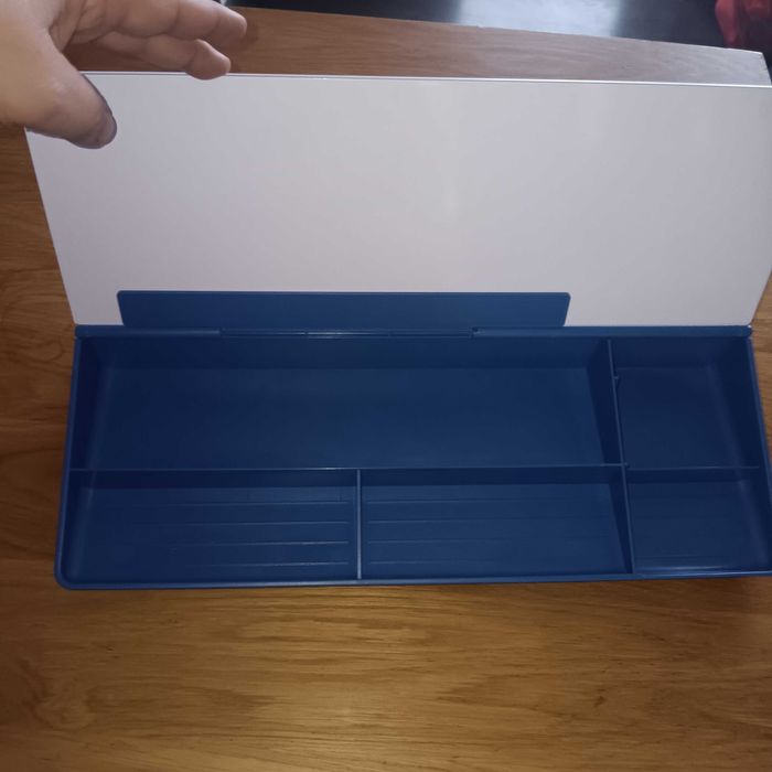 НОВА! Стъклена дъска за бюро с органайзер, отделения и стойка