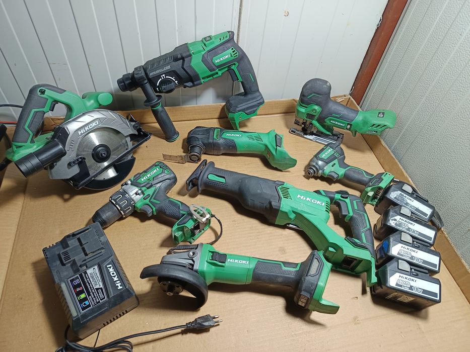 Set Hikoki 18v brushless rotopercutor flex impact Fierăstrău circular,sabie, pendular multifuncțional filetantă baterie încărcător