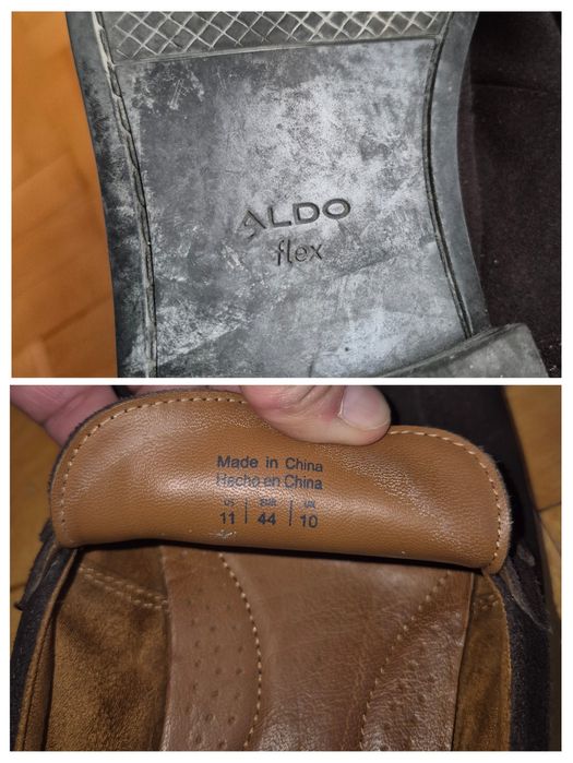 Mocasini Aldo Flex, Piele Întoarsă Premium, Detaliu Metalic, Bărbați -