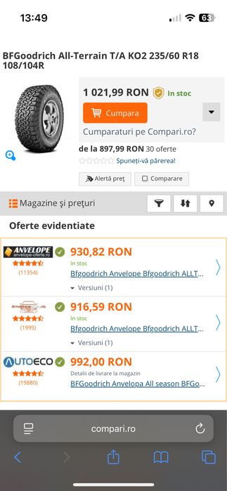 Anvelope All terrain BF Goodrich dot 2022