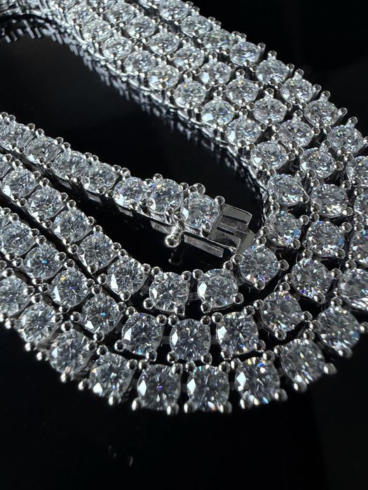 Colier Tennis Cu Diamante VVS1 Moissanite din Argint 925 & 18k Vermeil