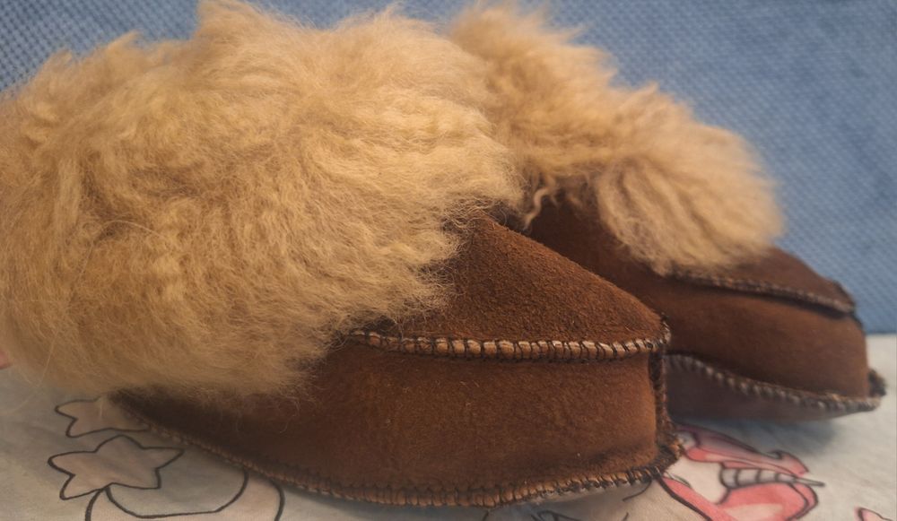 Детски пантофки / чехли естествена агнешка кожа