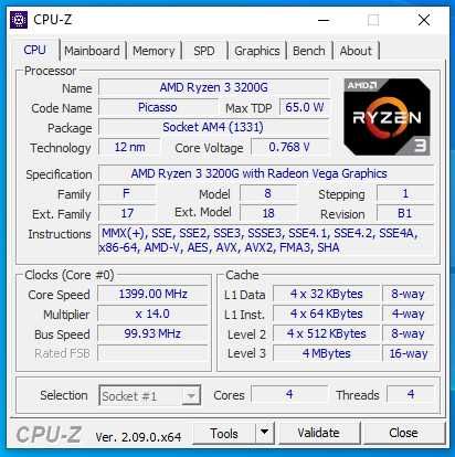 Процессор AMD Ryzen 3 3200g AM4
