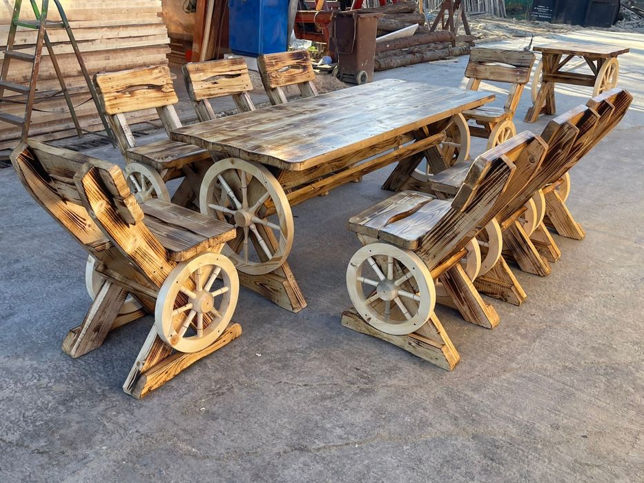 Leagan din lemn masiv / balansoar gradina