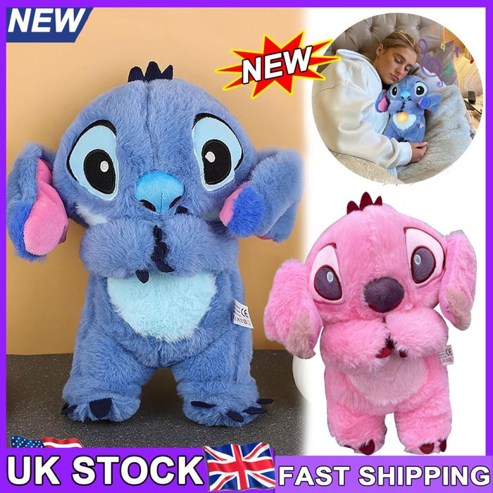 Jucarie de plus, din Lilo & Stitch, roz, respira si ii bate inima