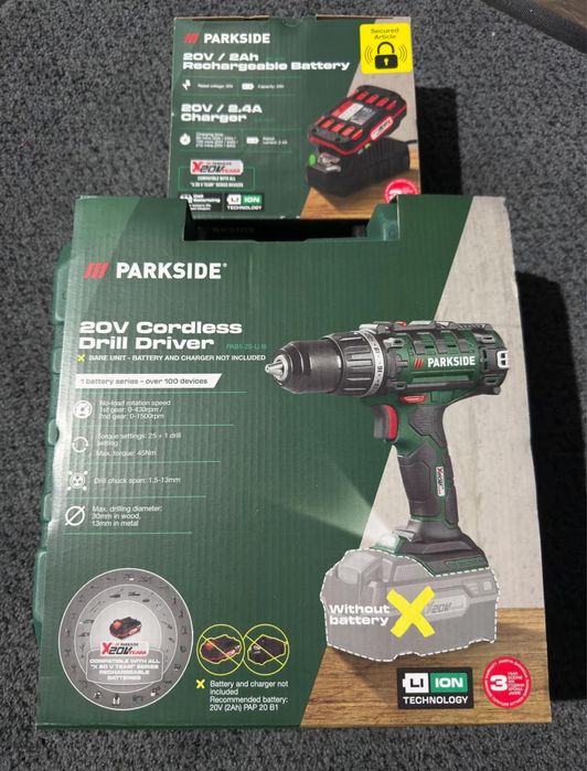 Masina de insurubat si gaurit 20v 45Nm Parkside