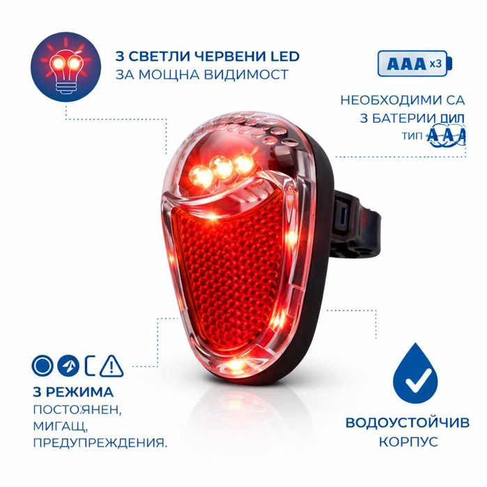Комплект LED светлини за велосипед Skorpion ALS-011 (предна + задна)