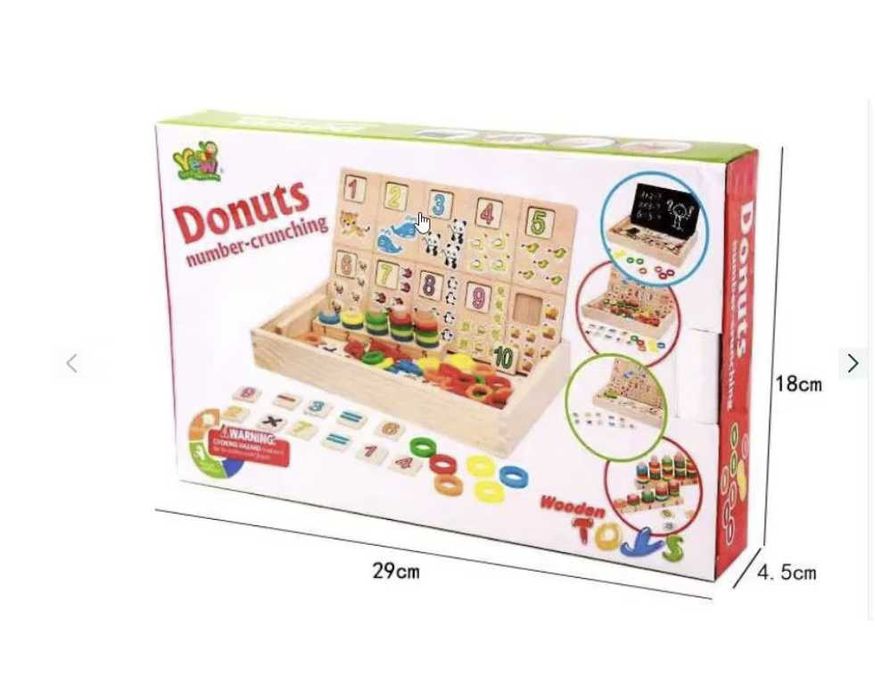 Tabla educativa Montessori din lemn cu fata dubla