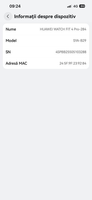 Huawei Watch Fit 4 Pro,în garanție