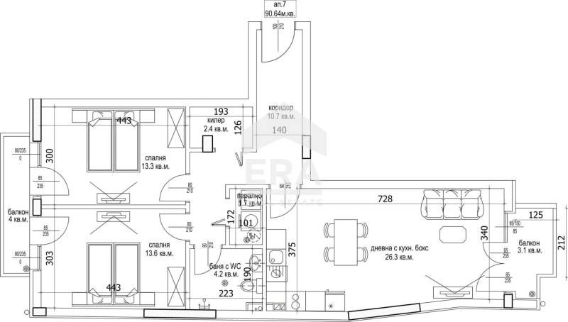 Продава се Тристаен апартамент в Варна, Цветен квартал - 103 кв.м за 1923 €/кв.м - Снимка #1