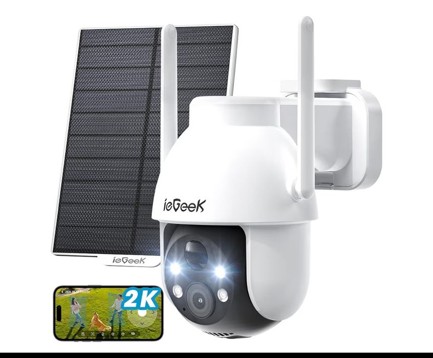 Camera Wi-Fi de supraveghere solara ieGeek 2G Wireless pentru exterior