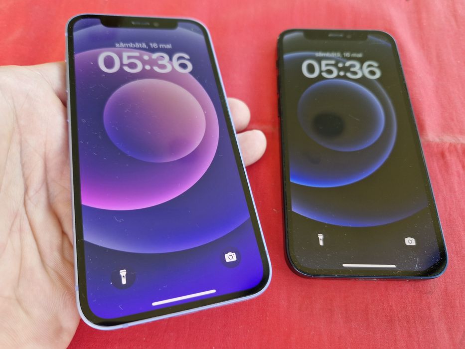 -Iphone 12Mini Black Purple 128Gb-64Gb 4Ram Bat: 78%-77% stare foarte buna poze reale doar telefonul nici o reparatie/interventie nici o res