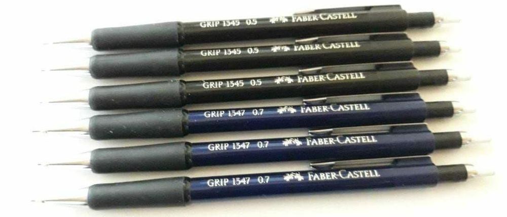 Lot 6 creioane faber castell 1345 si 1347 de 0.5 mm si 0.7 mm, copii