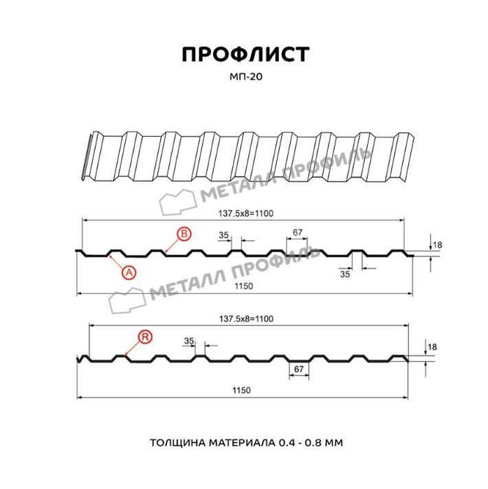 Профнастил (профлист, профилированный лист, пiшiндеген төсем)
