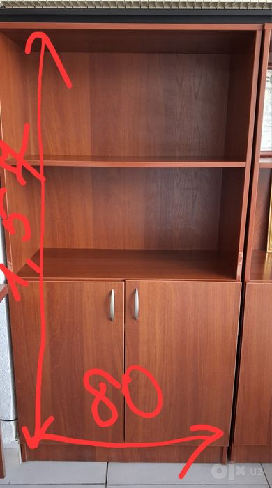 Продаётся комплект офисной мебели столы шкафы, б/у, отличное состояние