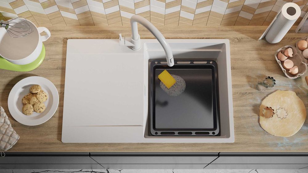 Кухненска Мивка от гранит модел Сан Франциско Smart 780 x 500 mm - беж