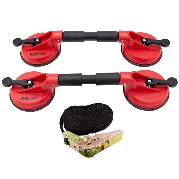 Комплект вендузи за демонтиране на предно стъкло + анкерна лента kroft