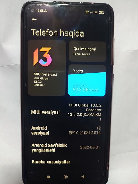 Redmi Not 9 holati ideal