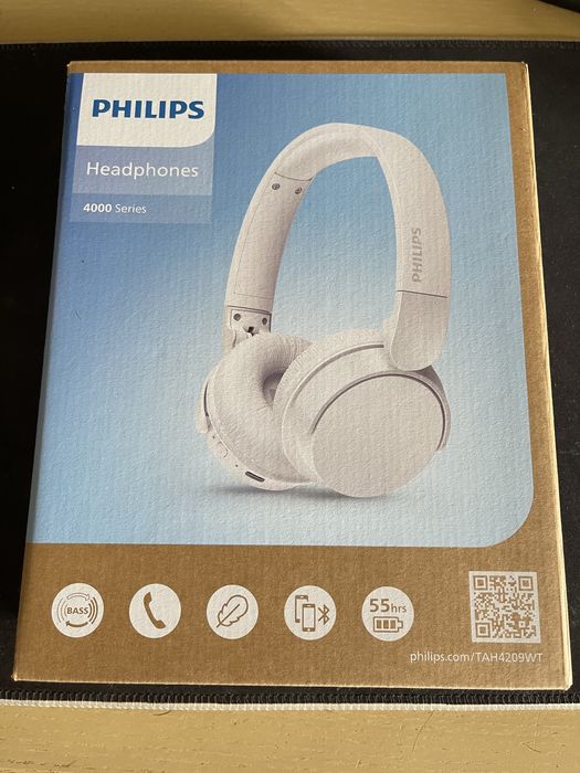Неразопаковани стерео слушалки PHILIPS TAH4209WT