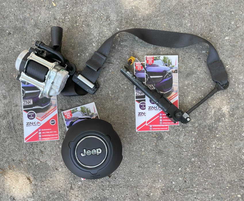 Jeep Wrangler Rubicon airbag volan dual stage - set centuri siguranta