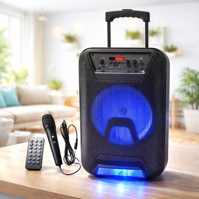 Преносима караоке тонколона- говорител, лед светлина,