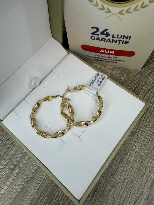 (AG42) Cercei aur 14K 3.17g b28389 - Garantie 2 ani!