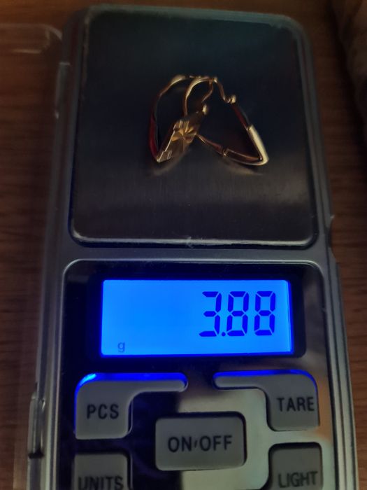 Золотые серьги  583 пробы Ромбики