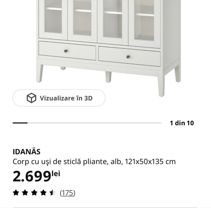 Bufet - Cabinet - Dulap cu usi de sticle pliante (Ikea Adanas)