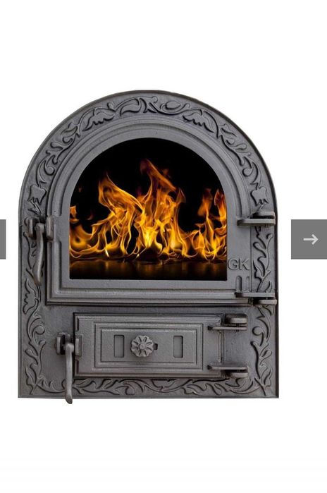 Ușa șemineu cu  geam termorezistent