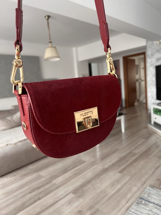 Geanta Musette din piele naturala