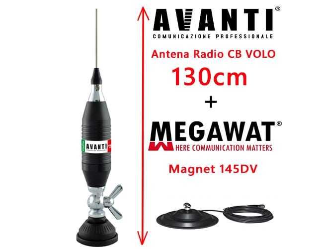 Antena Radio CB Fluture AVANTI 60cm 95cm 130cm Magnet Portbagaj
