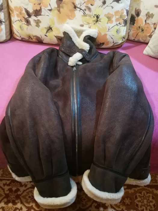 Cojoc Piele Blana U.S ARMY AIR FORCE USAF B-3 Pilot Aviator Bomber