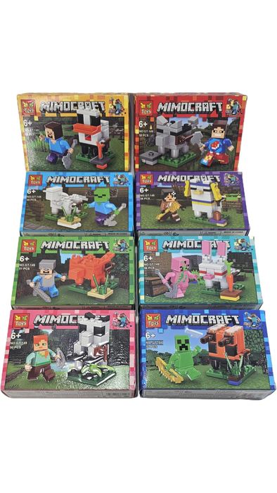 Конструктори малки кутии 8 бр. Майнкрафт с общ брой от 412 ч Minecraft