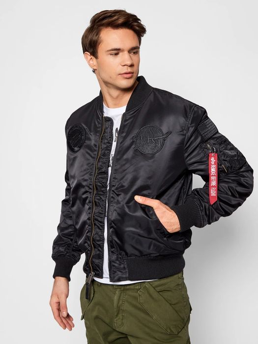 GEACA Bomber Alpha industries NASA MA-1 Black Stealth Edition* Pilot