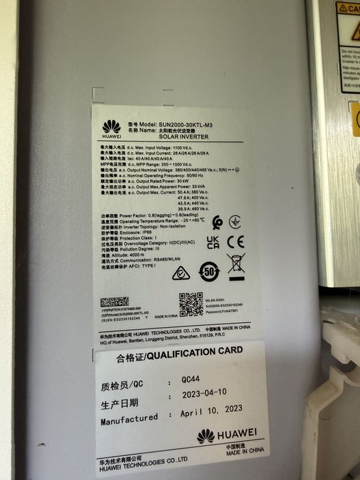 Vand invertor Huawei 30 kw ON-GRID