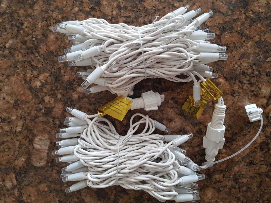 Външни професионални коледни лампички завеса 6м х 40-60-80 топла ФЛАШ