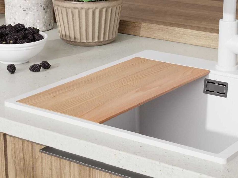 Кухненска Мивка от гранит модел Осло 50 XXL 490 x 500 mm - бяла