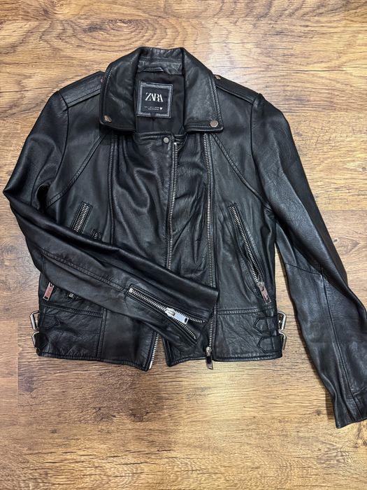 Естествена кожа яке-Zara