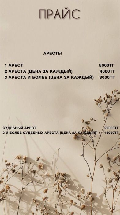 Снятие ареста, графики