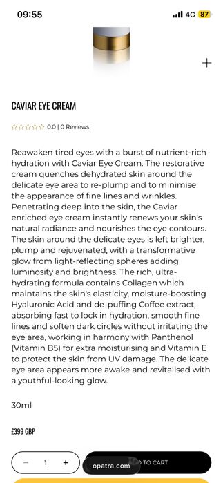 Crema de ochii Opatra Caviar