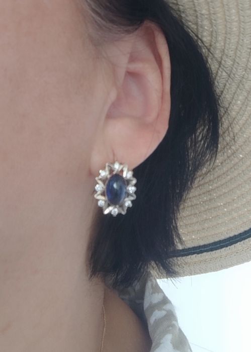 Бриллиантовые наборы с сапфирами