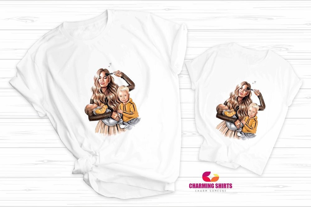 Еднавки тениски Мама и Дете, Тениски за Майка и Син/Дъщеря