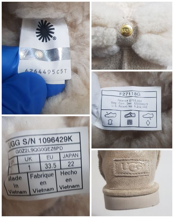 UGG Ramona Classic ll ghete, boot, cizme piele auriu metalic,Nr 33, 5