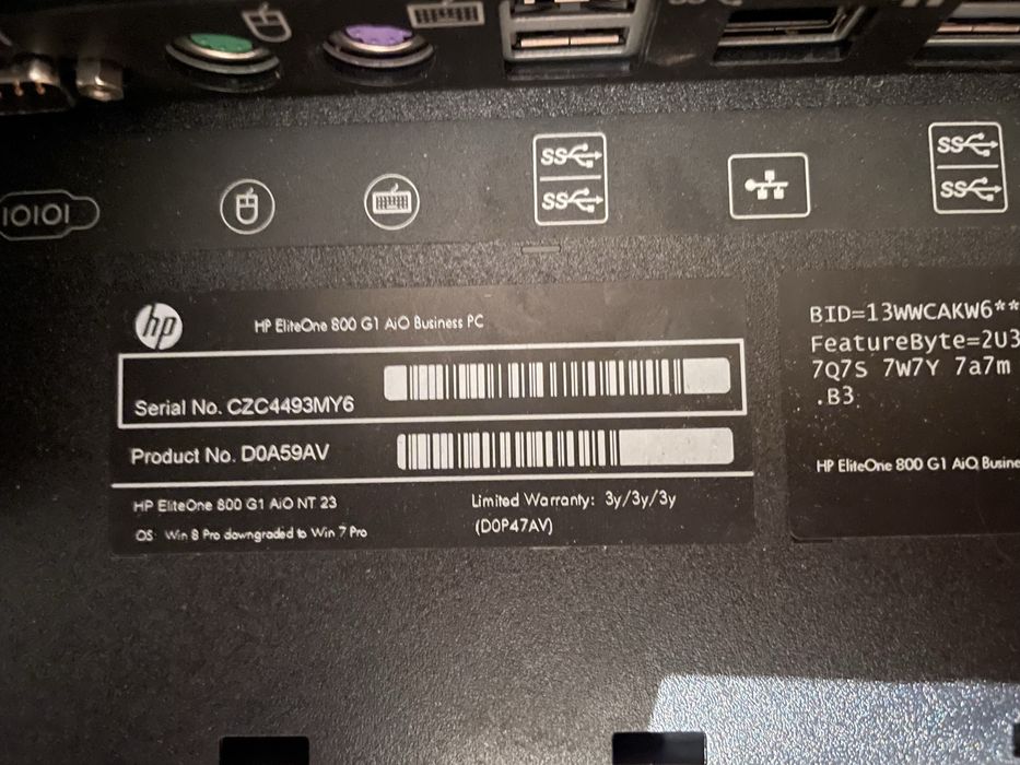 Hp eliteone 800 G1 business pc all-in-one i5-gen4
