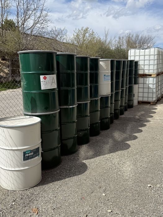 Метални варели с капак и обръч 200 литра нови