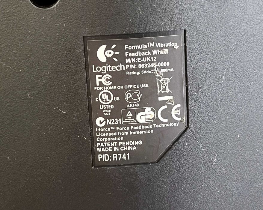 Volan Logitech Formula Vibration Feedback USB PC fara pedale