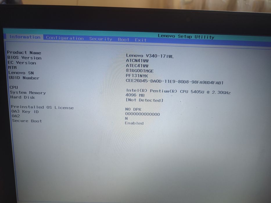 Placa de baza laptop Lenovo V340-17IWL OK Testată - Intel 5405u