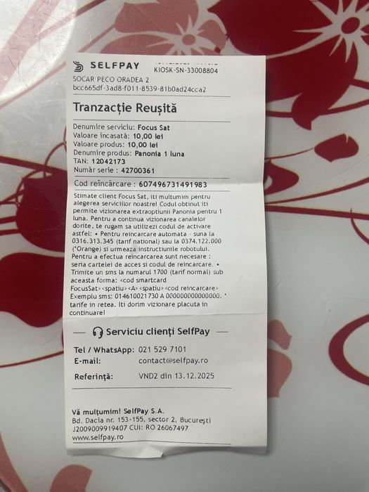 Vând tichete panonia nefolosite